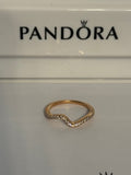 Pandora Rose Sparkling Wave Ring