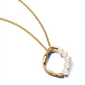 Pandora Gold Pendant Necklace with Cultured Pearls - Size 60US