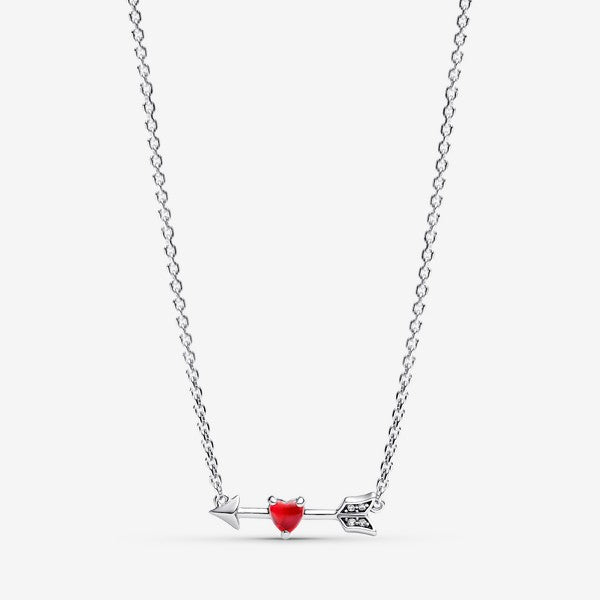 Pandora Murano Glass Heart Necklace, Sterling Silver, 50 cm