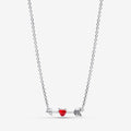 Pandora Murano Glass Heart Necklace, Sterling Silver, 50 cm