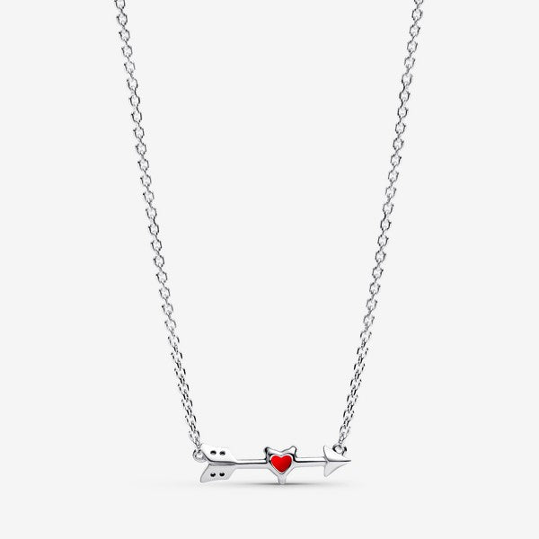 Pandora Murano Glass Heart Necklace, Sterling Silver, 50 cm