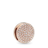 Pandora Reflexions Round Pavé Charm - 14k Rose Gold, Cubic Zirconia