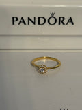 Pandora 14k Gold Plated Mini Round Halo Ring