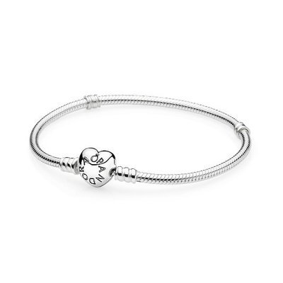Pandora Heart Clasp Bracelet  Sterling Silver 7.8 Inches