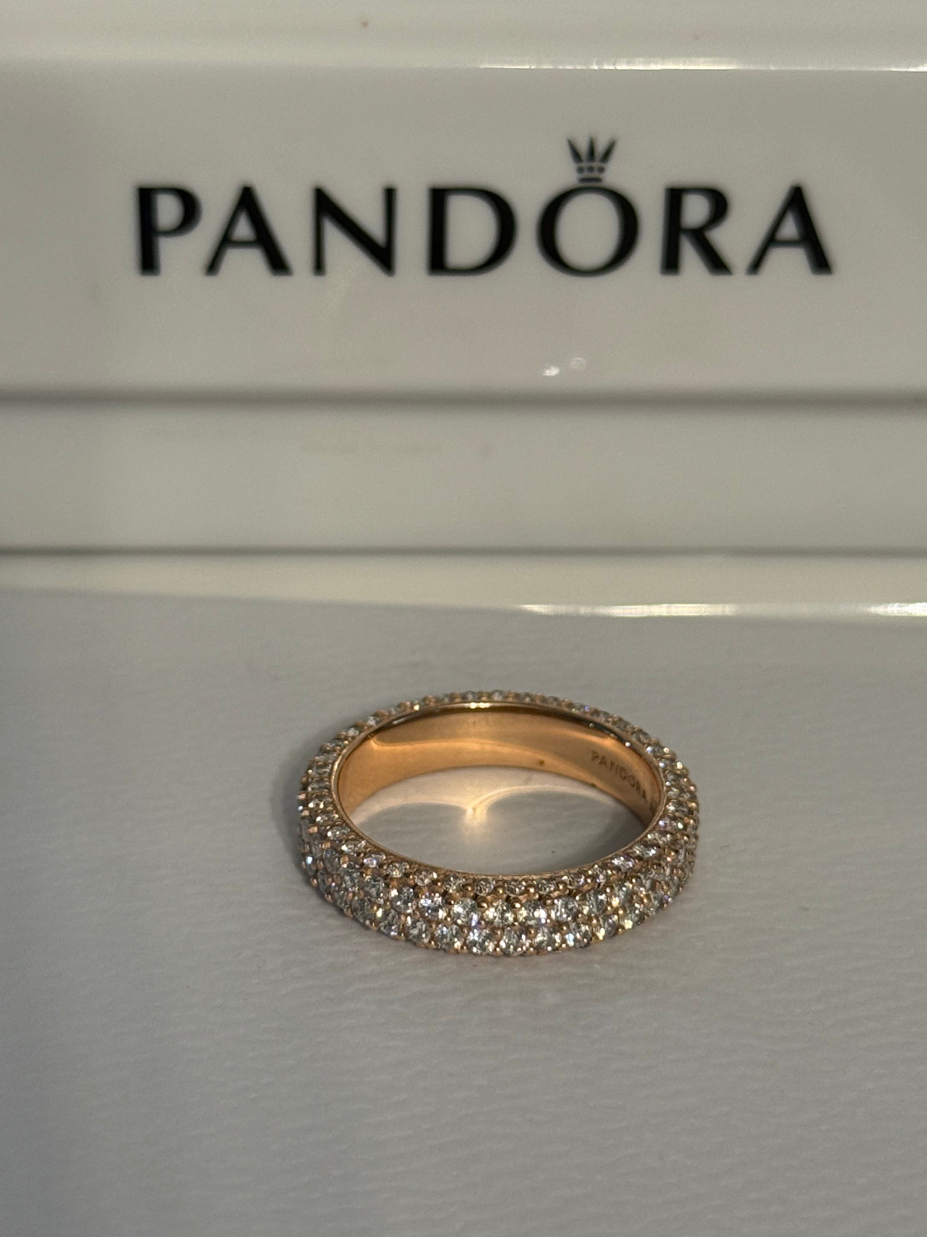 Pandora Rose Double Row Pave Band