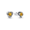 Pandora November Birthstone Eternity Circle Stud Earrings Orange