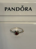 Pandora Garnet Eternity Circle Ring