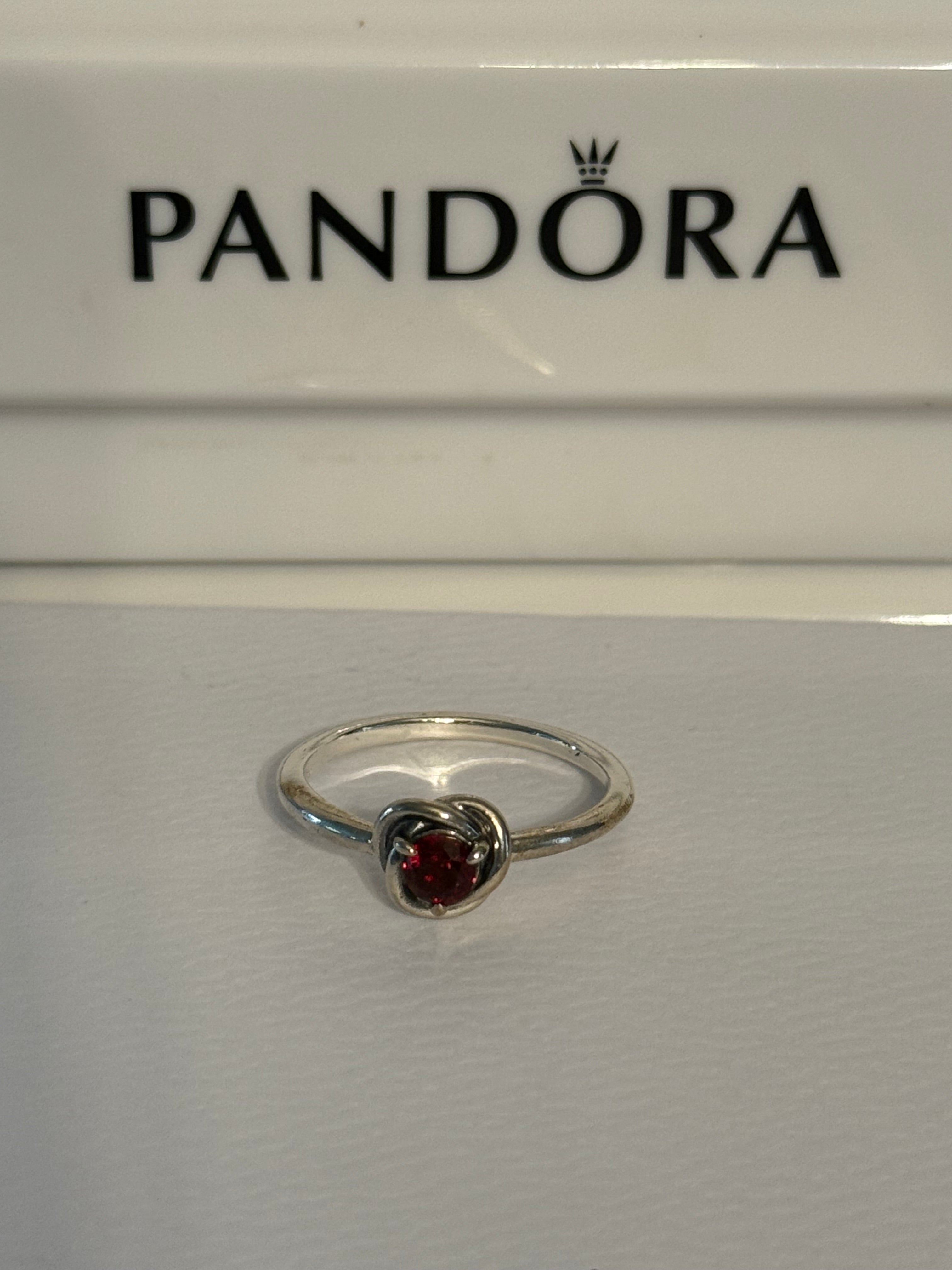 Pandora Garnet Eternity Circle Ring