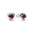 Pandora July Birthstone Eternity Circle Stud Earrings Light Red