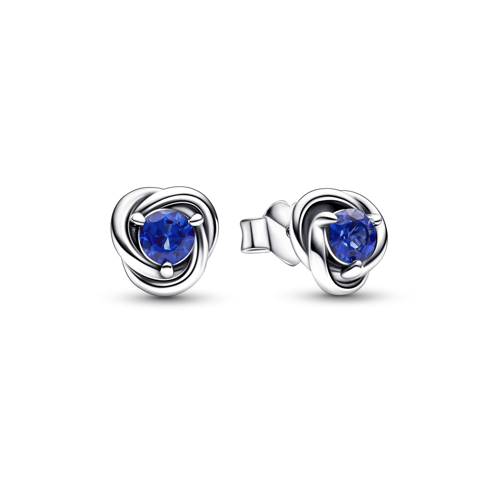 Pandora September Birthstone Eternity Circle Stud Earrings - Blue