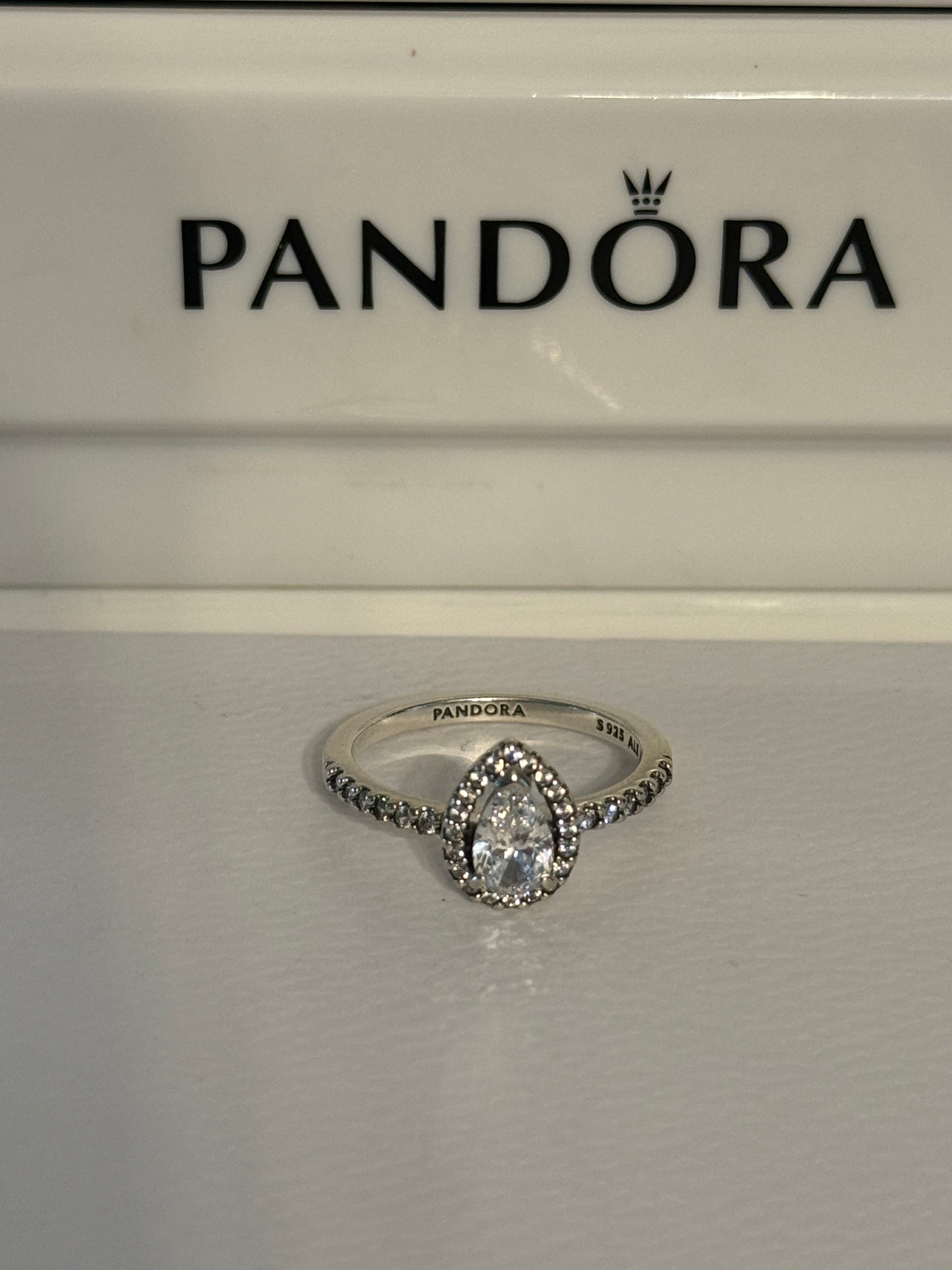 Pandora Small Halo Teardrop Ring
