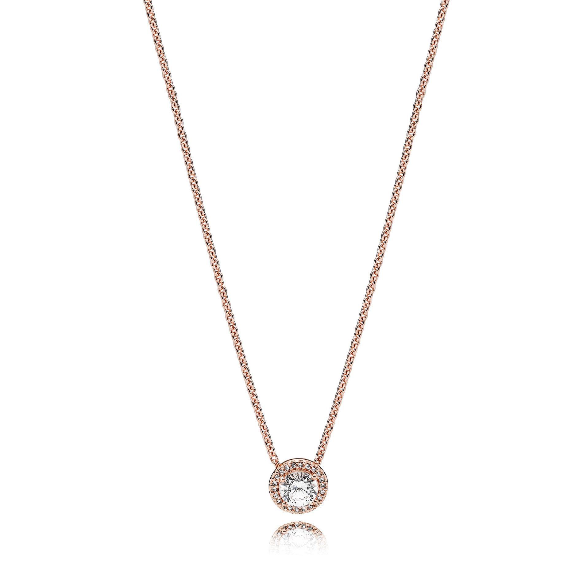 Pandora Rose Round CZ Necklace 45 cm