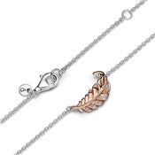 Pandora Floating Curved Feather Necklace 45cm Two-tone