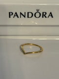 Pandora 14k Gold Plated Wishbone Ring