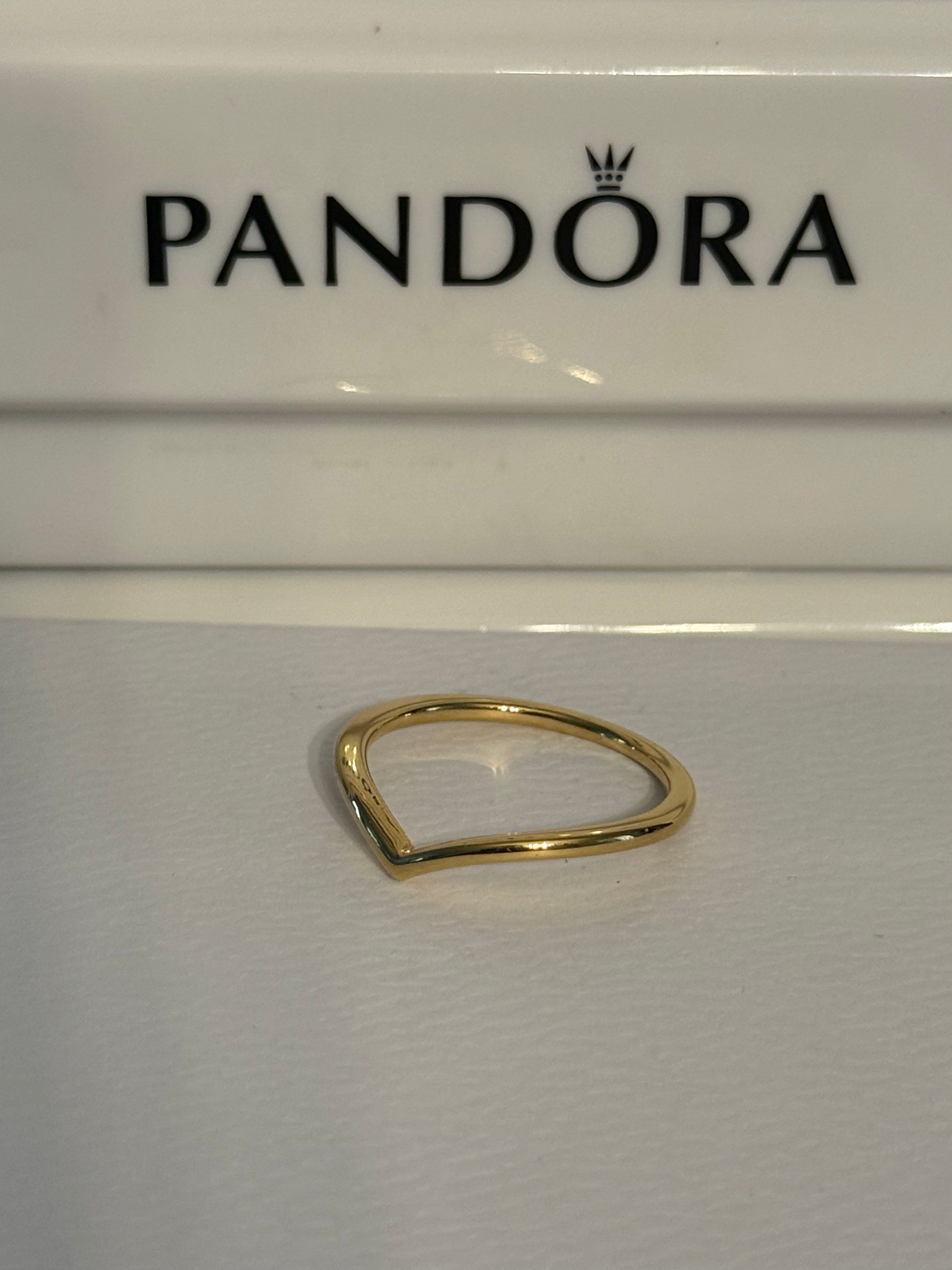 Pandora 14k Gold Plated Wishbone Ring