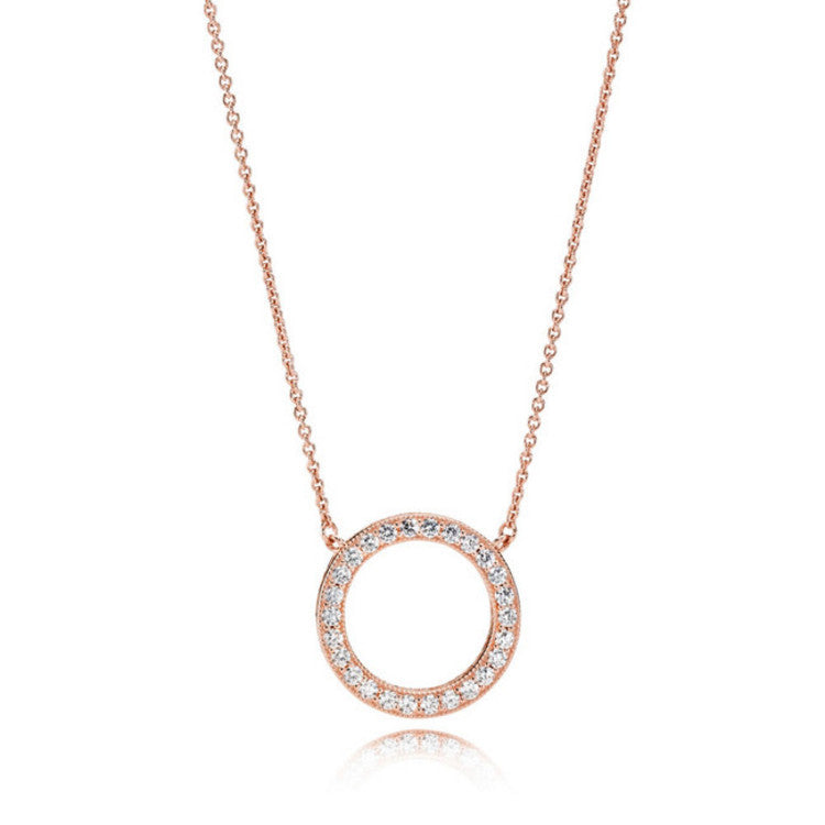 Pandora Rose Gold Hearts Necklace - 45cm