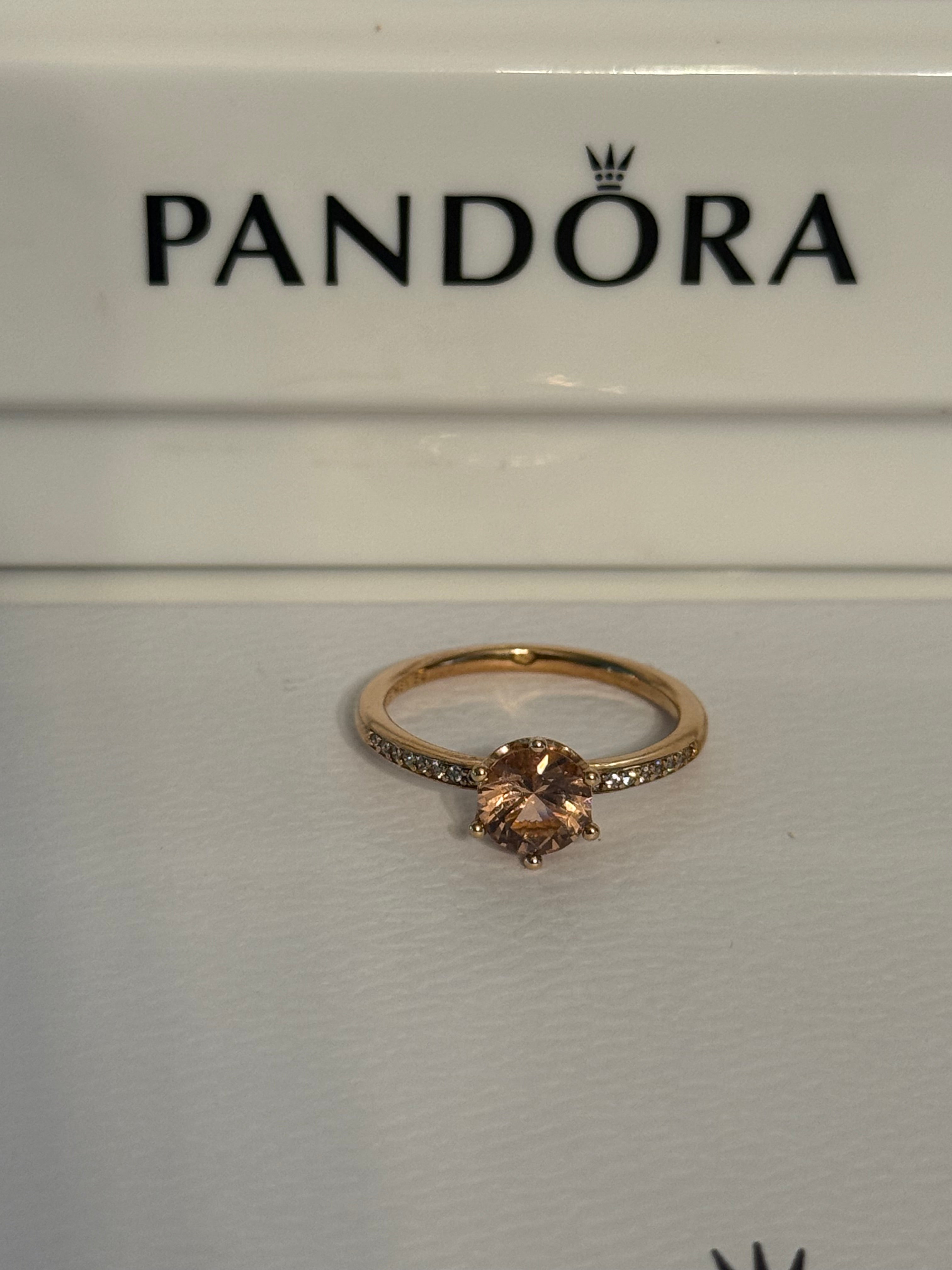 Pandora Rose Pink Crown Solitaire Ring
