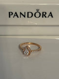 Pandora Small Rose Halo Teardrop Ring