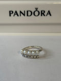 Pandora Treated Freshwater Cultured Pearls + Stones Open Ring - Sterling Silver