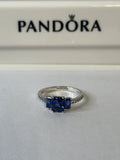 Pandora Rectangular Three Stone Sparkling Ring