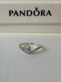 Pandora Wavy Pave Heart Ring - Size 7