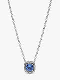 Pandora Sparkling Square Blue Halo Necklace